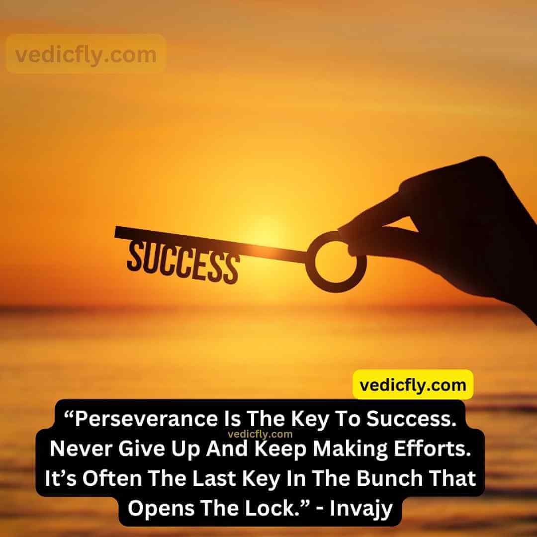 “Perseverance Is The Key To Success. Never Give Up And Keep Making Efforts. It’s Often The Last Key In The Bunch That Opens The Lock.” 