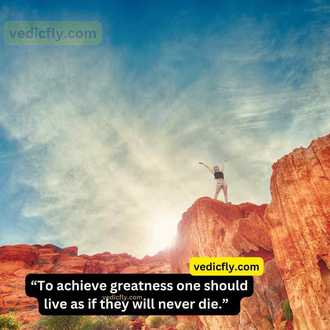 “To achieve greatness one should live as if they will never die.” - Francois de La Rochefoucauld